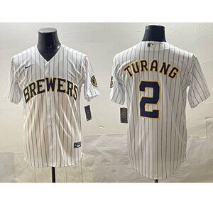 Mens Youths Brice Turang White Stitched Jersey
